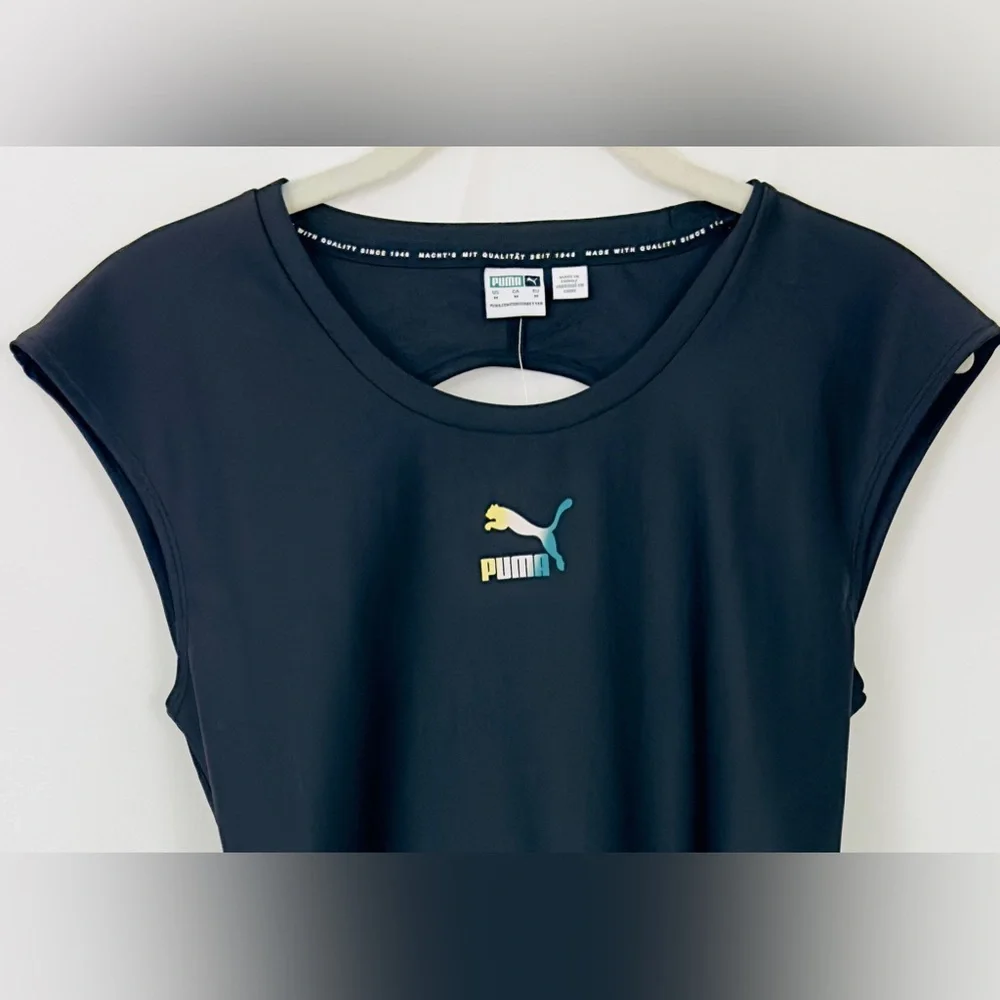 PUMA -Crystal Galaxy Women's Black Bodysuit with open back & snap crotc… - Picture 4 of 12